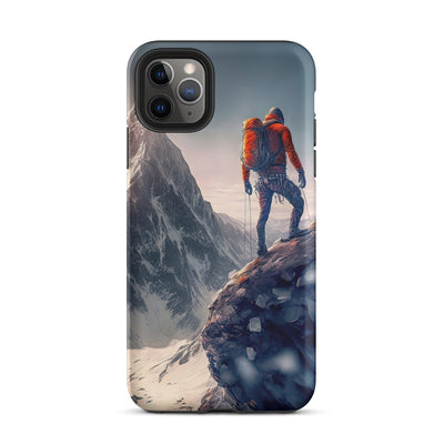 Bergsteiger auf Berg - Epische Malerei - iPhone Schutzhülle (robust) klettern xxx iPhone 11 Pro Max