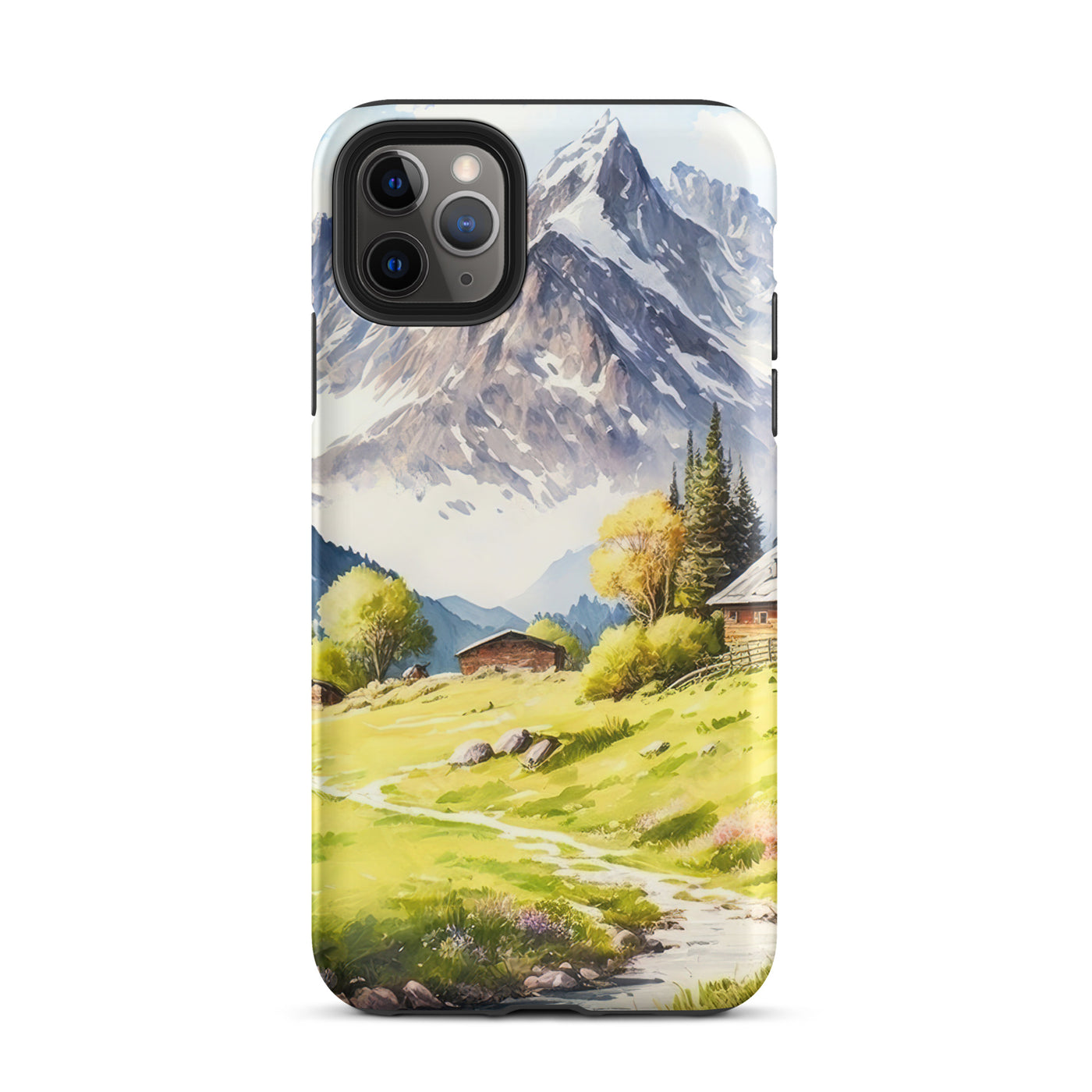 Epische Berge und Berghütte - Landschaftsmalerei - iPhone Schutzhülle (robust) berge xxx iPhone 11 Pro Max