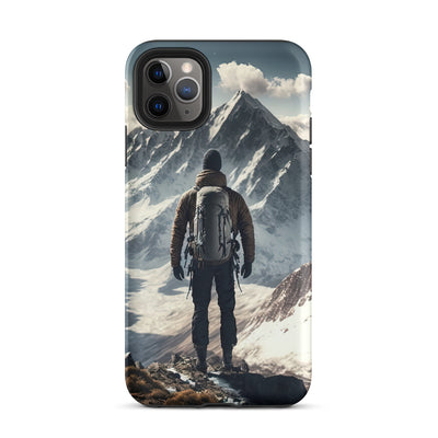 Wanderer auf Berg von hinten - Malerei - iPhone Schutzhülle (robust) berge xxx iPhone 11 Pro Max