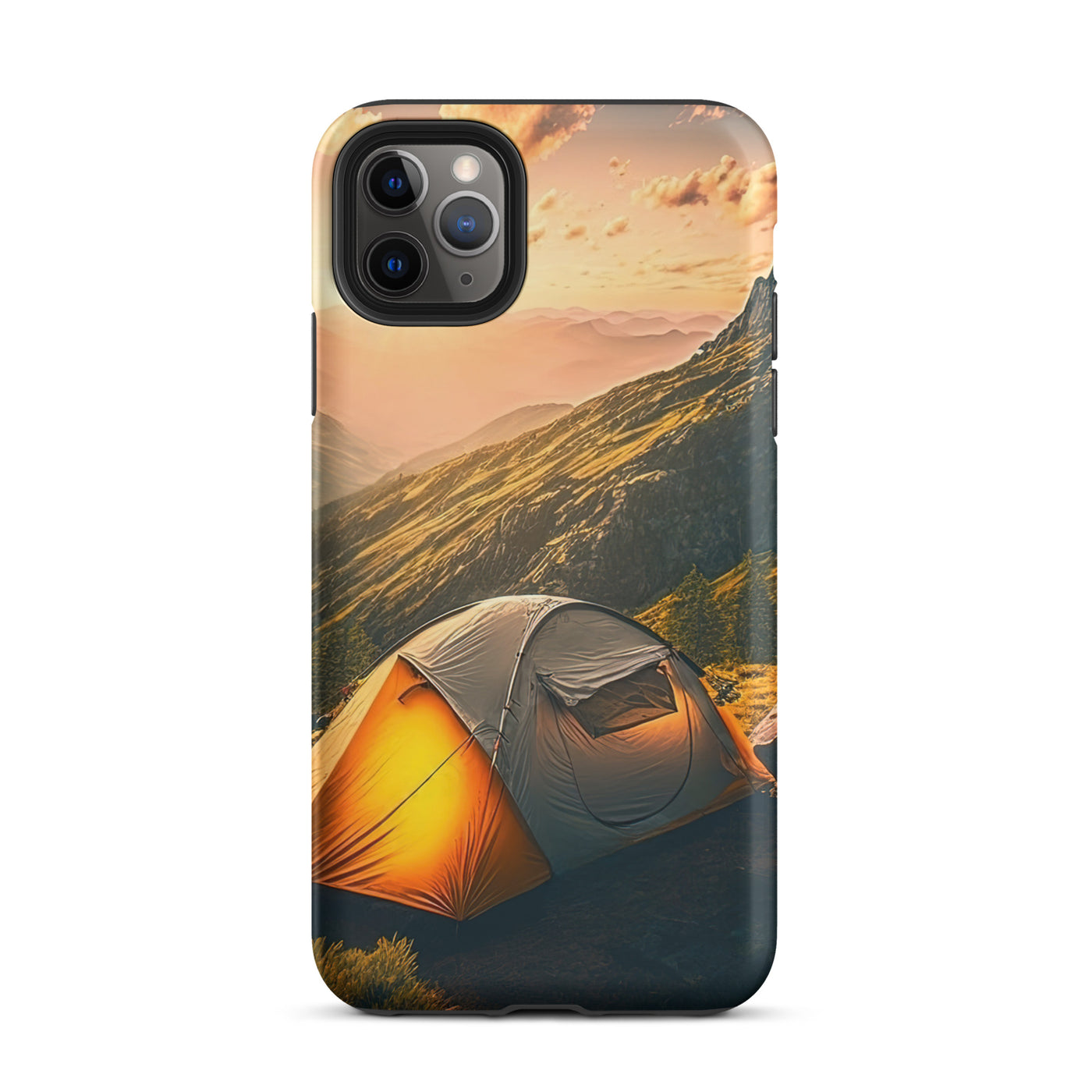 Zelt auf Berg im Sonnenaufgang - Landschafts - iPhone Schutzhülle (robust) camping xxx iPhone 11 Pro Max