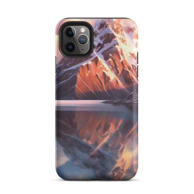 Berg und Bergsee - Landschaftsmalerei - iPhone Schutzhülle (robust) berge xxx iPhone 11 Pro Max