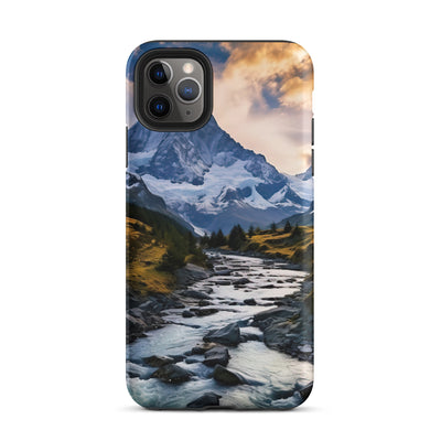 Berge und steiniger Bach - Epische Stimmung - iPhone Schutzhülle (robust) berge xxx iPhone 11 Pro Max