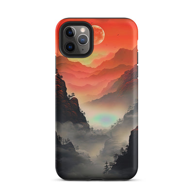 Gebirge, rote Farben und Nebel - Episches Kunstwerk - iPhone Schutzhülle (robust) berge xxx iPhone 11 Pro Max