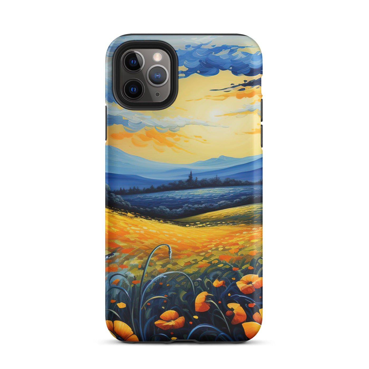 Berglandschaft mit schönen gelben Blumen - Landschaftsmalerei - iPhone Schutzhülle (robust) berge xxx iPhone 11 Pro Max