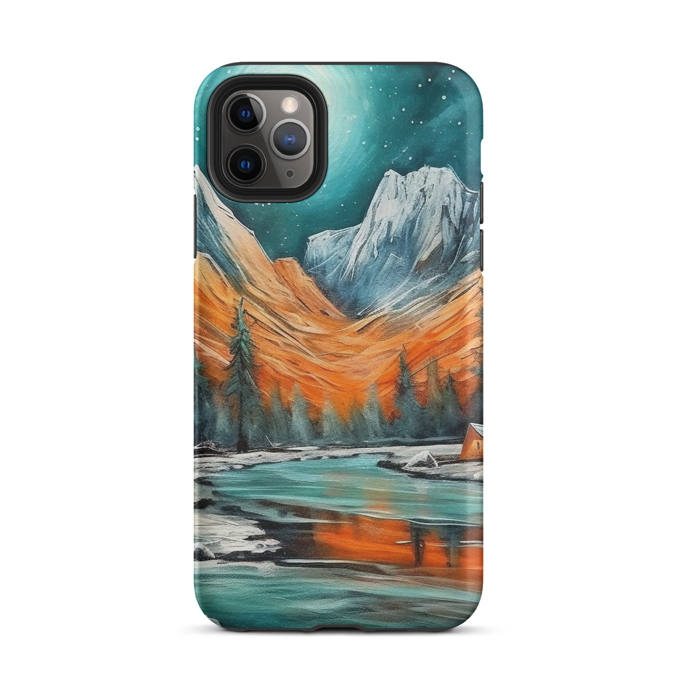 Berglandschaft und Zelte - Nachtstimmung - Landschaftsmalerei - iPhone Schutzhülle (robust) camping xxx iPhone 11 Pro Max