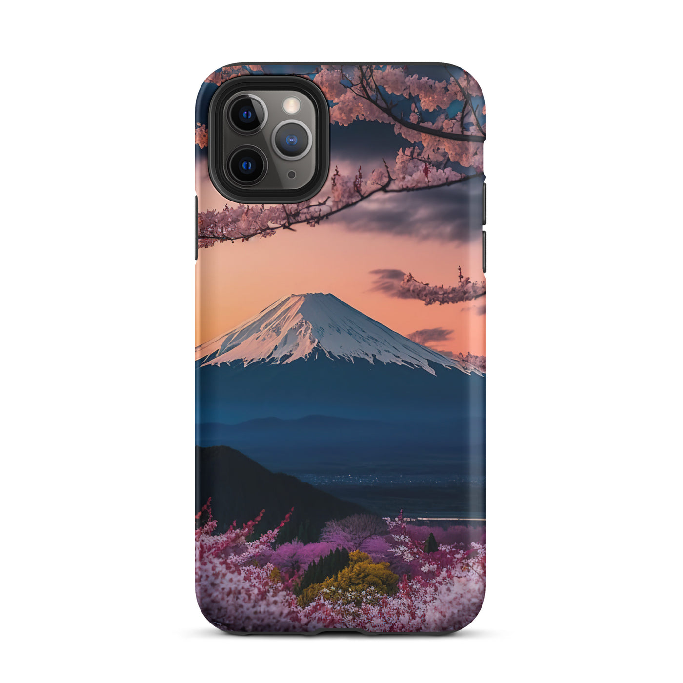 Berg - Pinke Bäume und Blumen - iPhone Schutzhülle (robust) berge xxx iPhone 11 Pro Max
