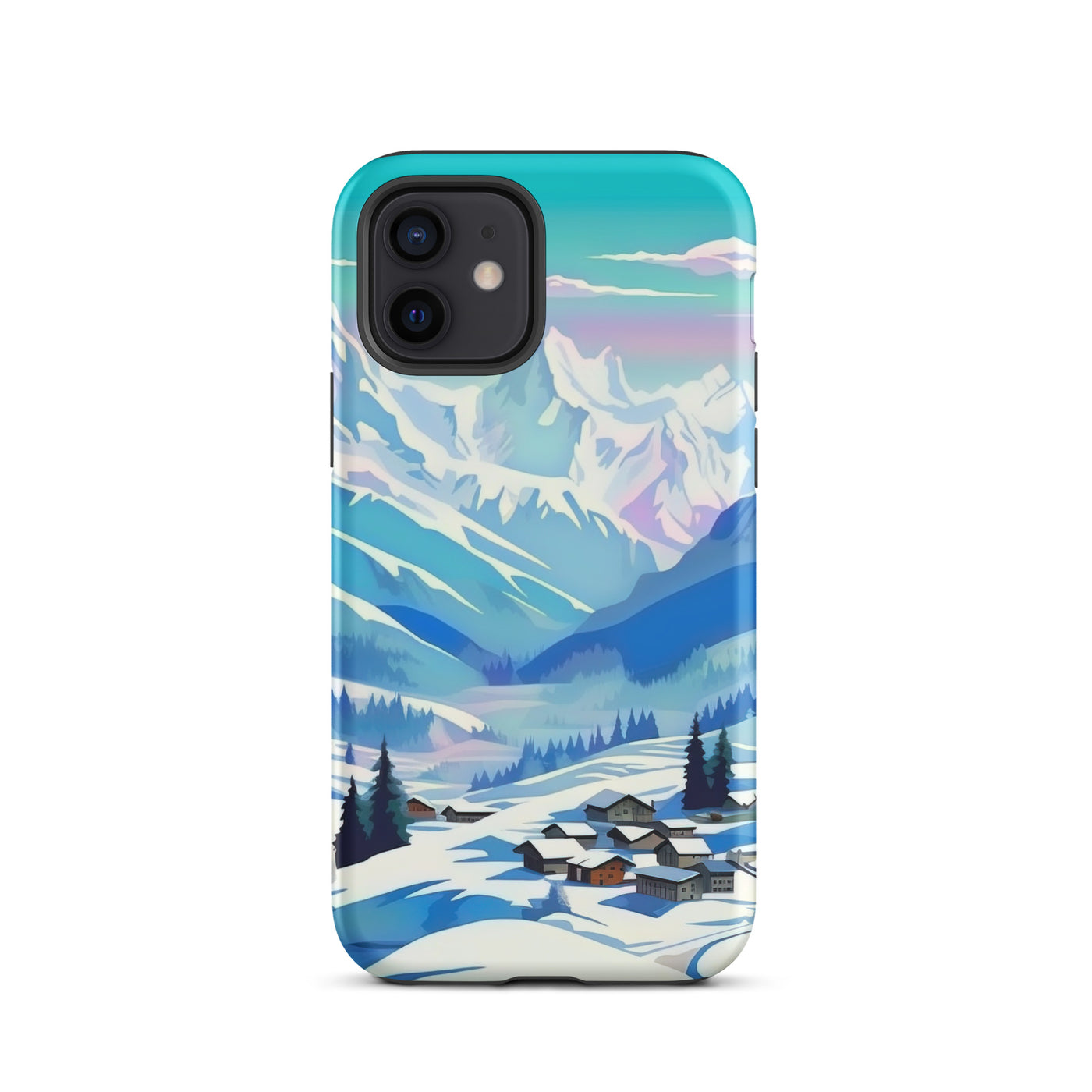 Berge und Schnee - Landschaft - iPhone Schutzhülle (robust) ski xxx iPhone 12