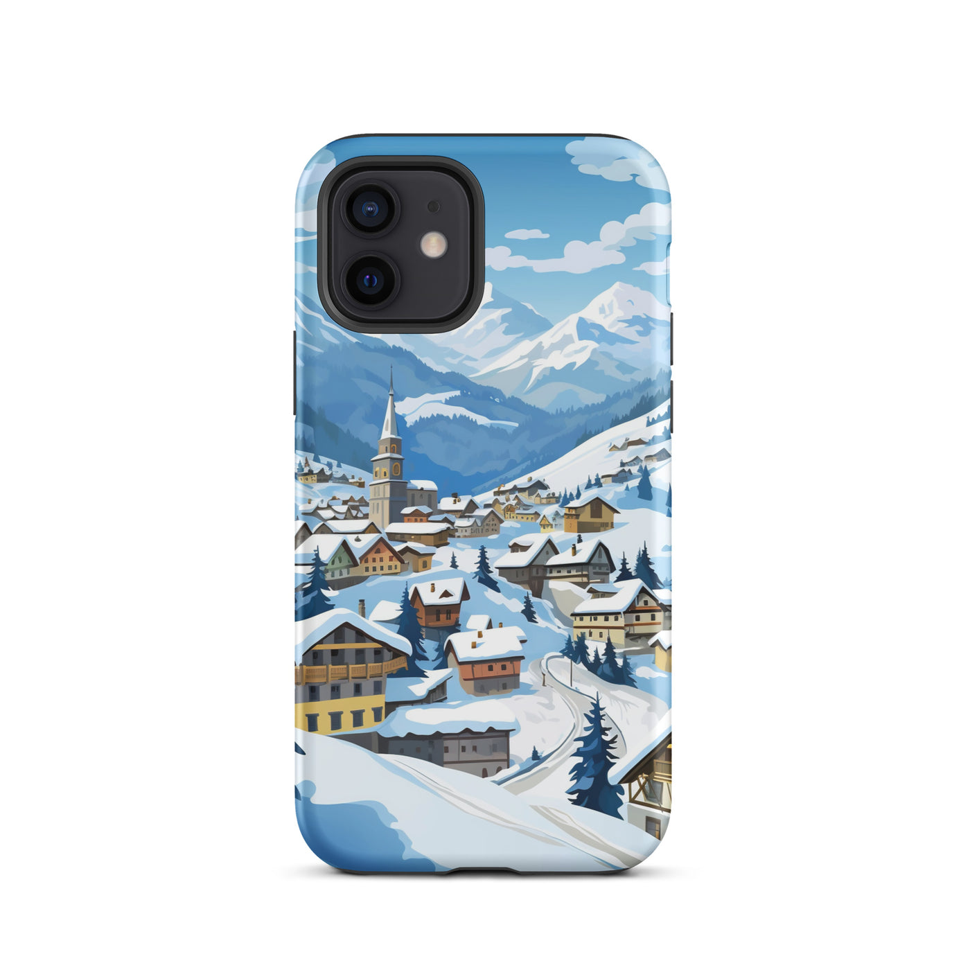 Kitzbühl - Berge und Schnee - Landschaftsmalerei - iPhone Schutzhülle (robust) ski xxx iPhone 12