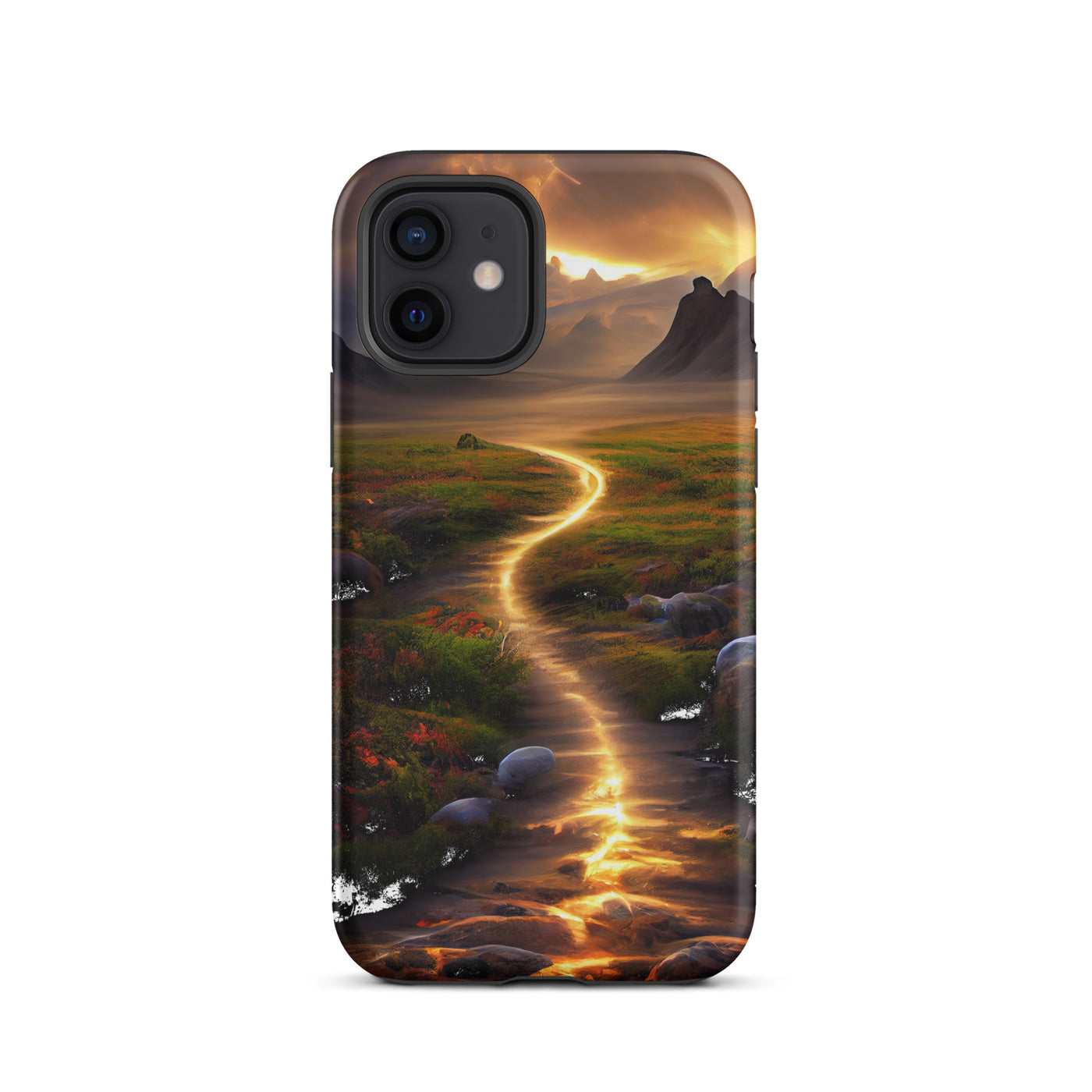 Landschaft mit wilder Atmosphäre - Malerei - iPhone Schutzhülle (robust) berge xxx iPhone 12