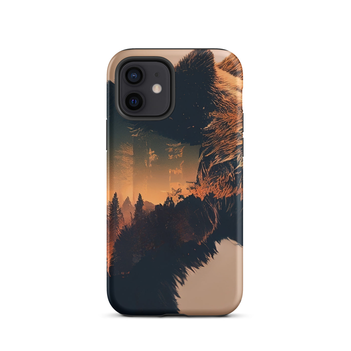 Bär und Bäume Illustration - iPhone Schutzhülle (robust) camping xxx iPhone 12