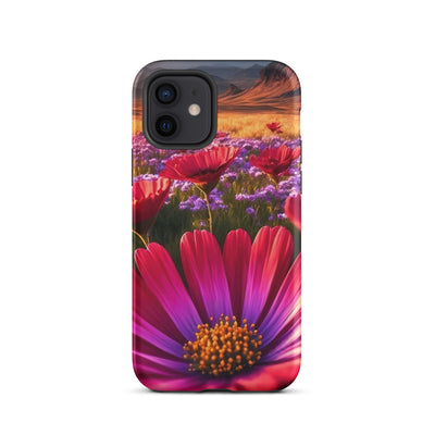 Wünderschöne Blumen und Berge im Hintergrund - iPhone Schutzhülle (robust) berge xxx iPhone 12