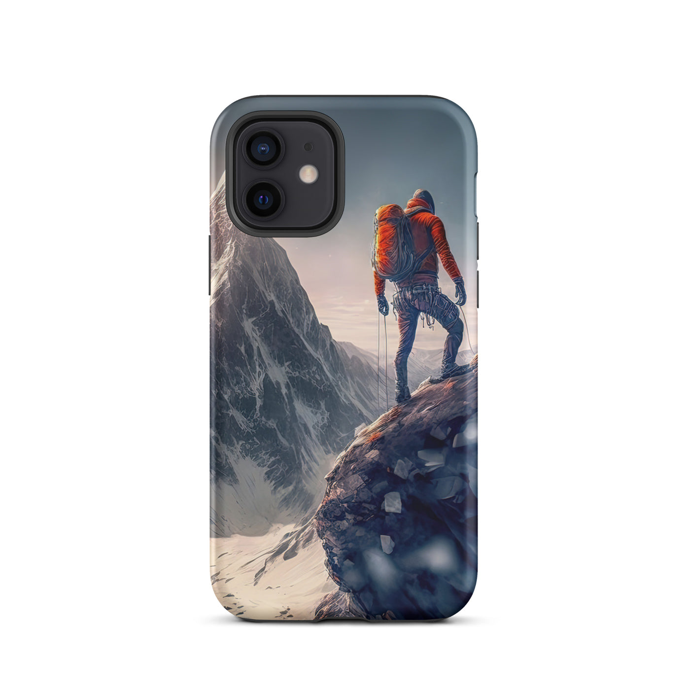 Bergsteiger auf Berg - Epische Malerei - iPhone Schutzhülle (robust) klettern xxx iPhone 12
