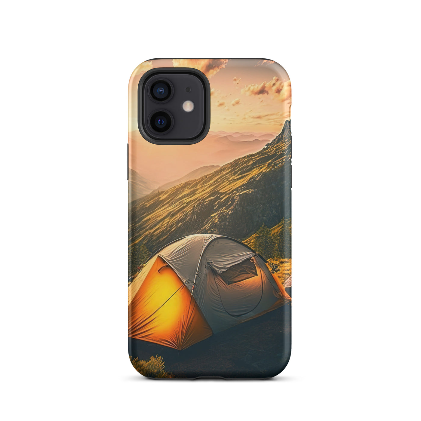 Zelt auf Berg im Sonnenaufgang - Landschafts - iPhone Schutzhülle (robust) camping xxx iPhone 12