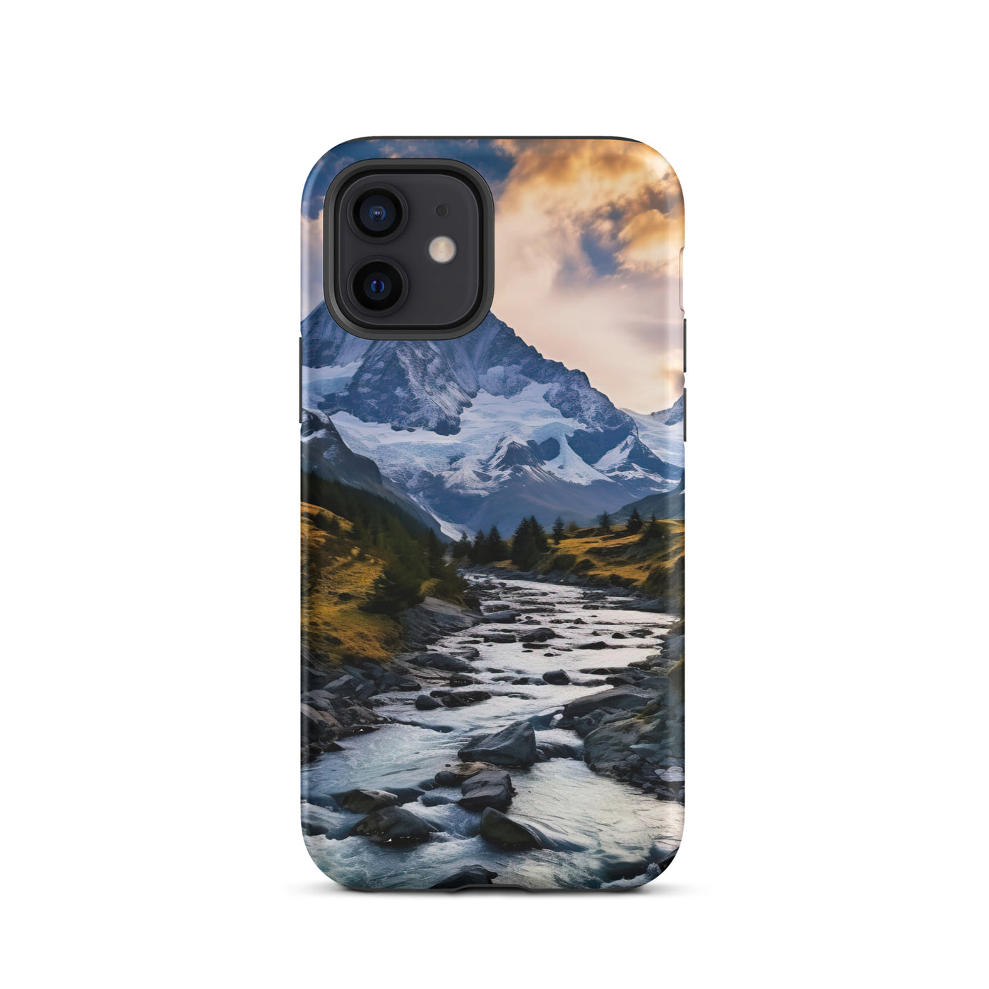 Berge und steiniger Bach - Epische Stimmung - iPhone Schutzhülle (robust) berge xxx iPhone 12