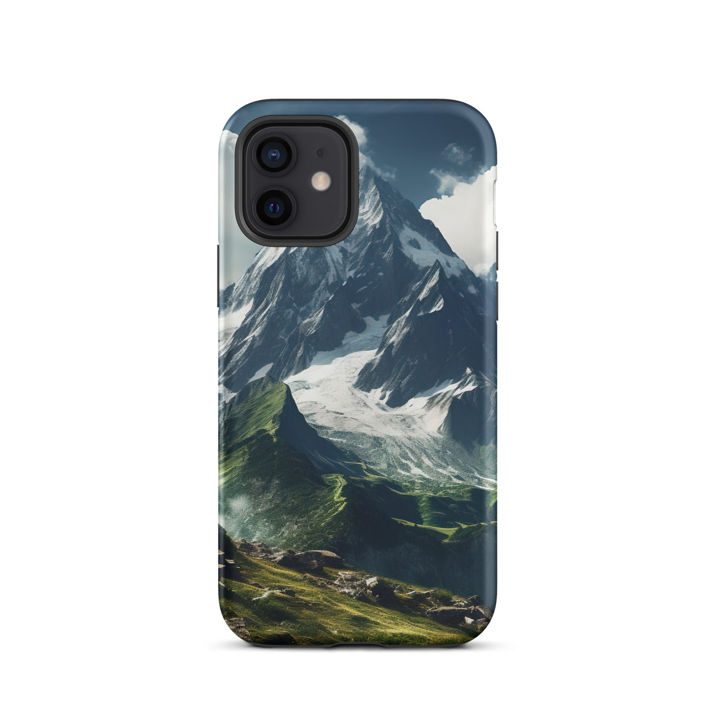 Gigantischer Berg - Landschaftsmalerei - iPhone Schutzhülle (robust) berge xxx iPhone 12