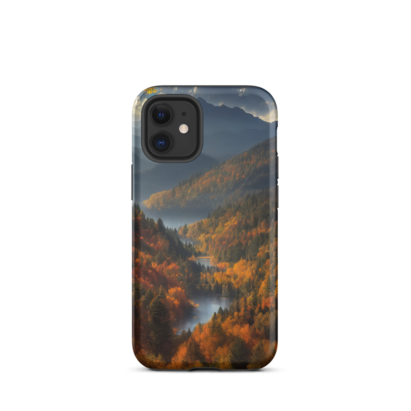 Berge, Wald und Nebel - Malerei - iPhone Schutzhülle (robust) berge xxx iPhone 12 mini