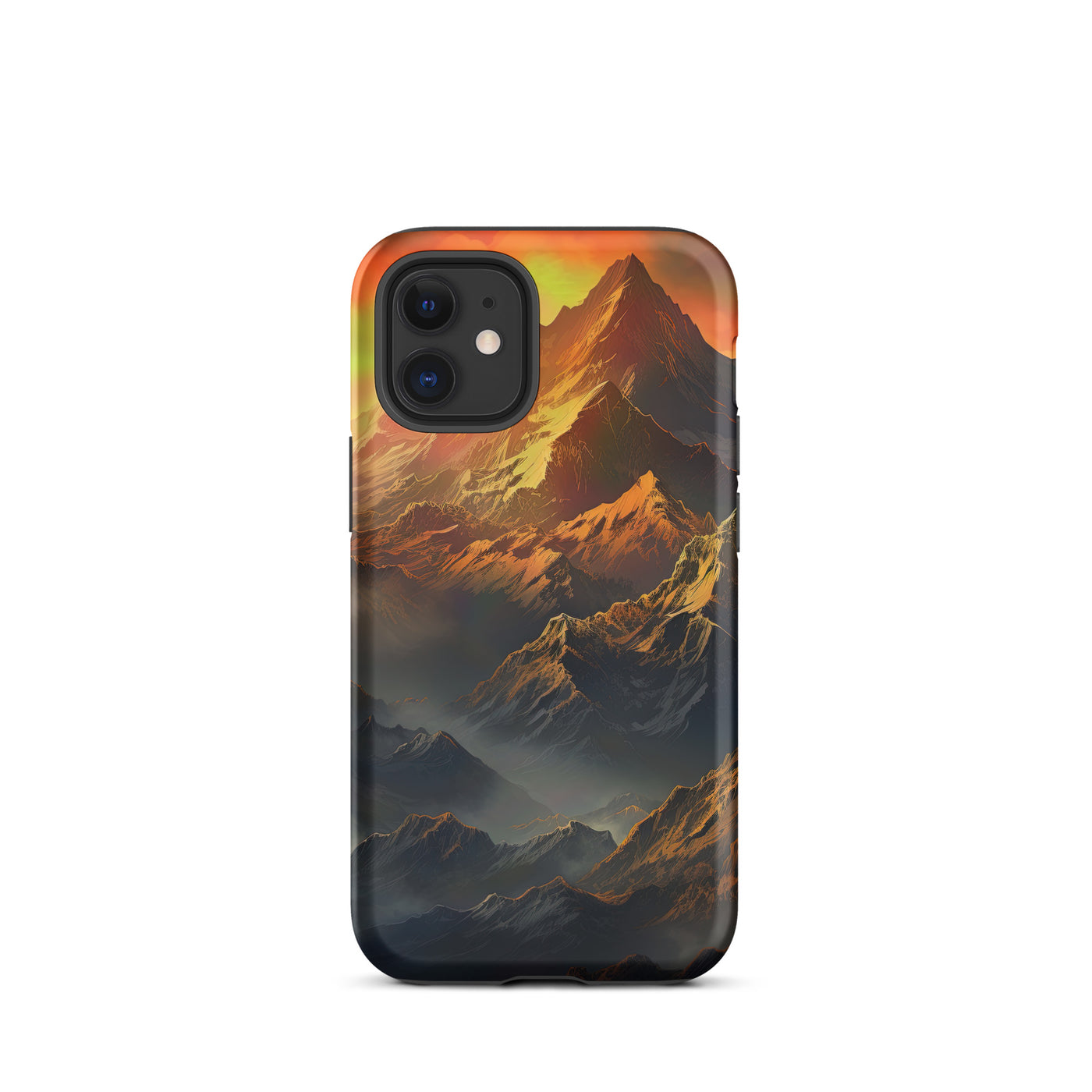 Wunderschöne Himalaya Gebirge im Nebel und Sonnenuntergang - Malerei - iPhone Schutzhülle (robust) berge xxx iPhone 12 mini