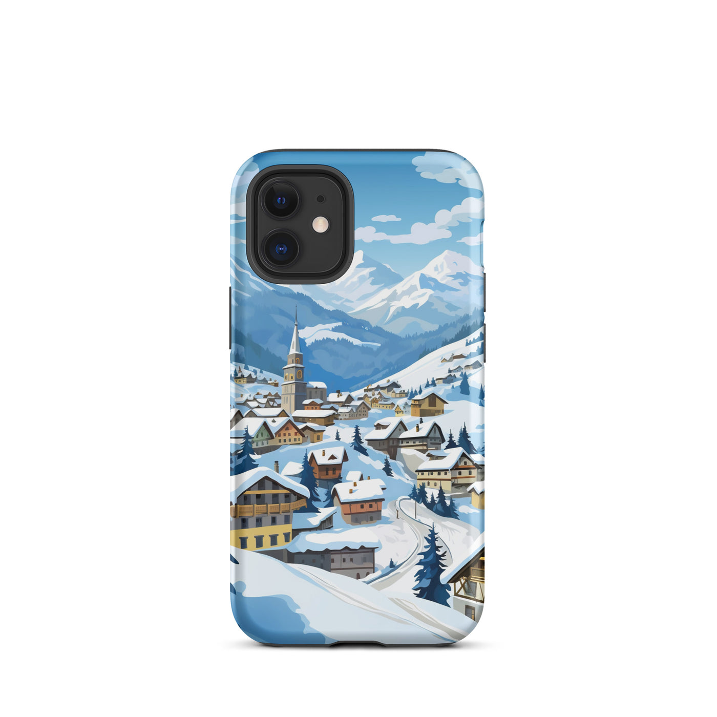 Kitzbühl - Berge und Schnee - Landschaftsmalerei - iPhone Schutzhülle (robust) ski xxx iPhone 12 mini