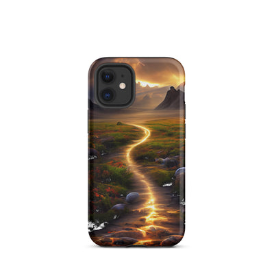 Landschaft mit wilder Atmosphäre - Malerei - iPhone Schutzhülle (robust) berge xxx iPhone 12 mini
