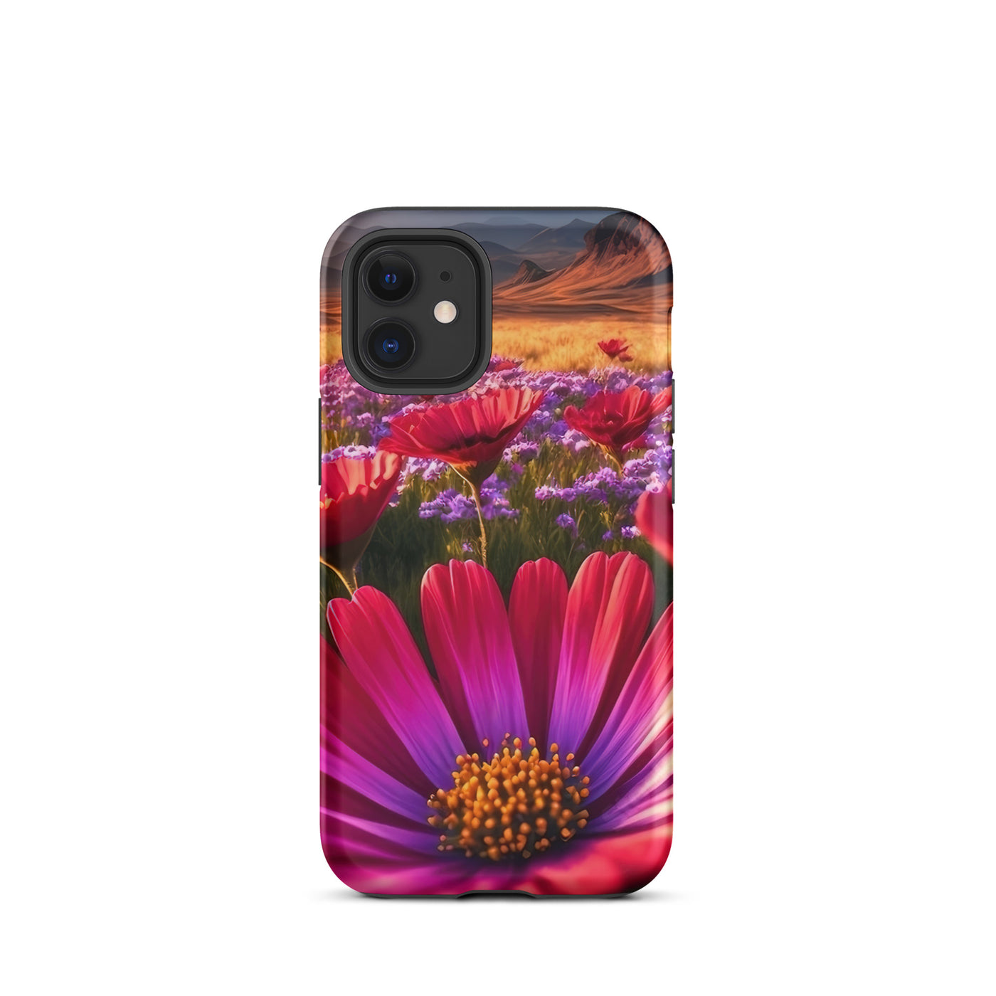 Wünderschöne Blumen und Berge im Hintergrund - iPhone Schutzhülle (robust) berge xxx iPhone 12 mini