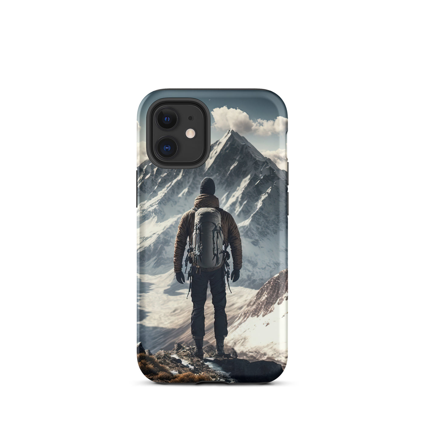 Wanderer auf Berg von hinten - Malerei - iPhone Schutzhülle (robust) berge xxx iPhone 12 mini