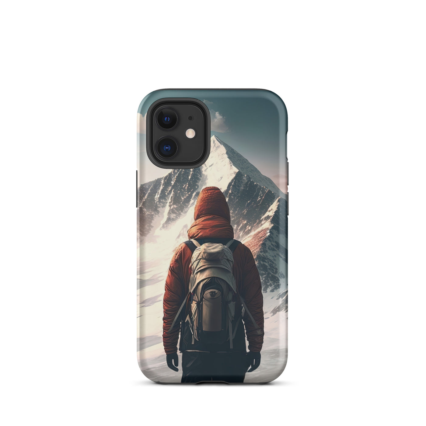 Wanderer von hinten vor einem Berg - Malerei - iPhone Schutzhülle (robust) berge xxx iPhone 12 mini