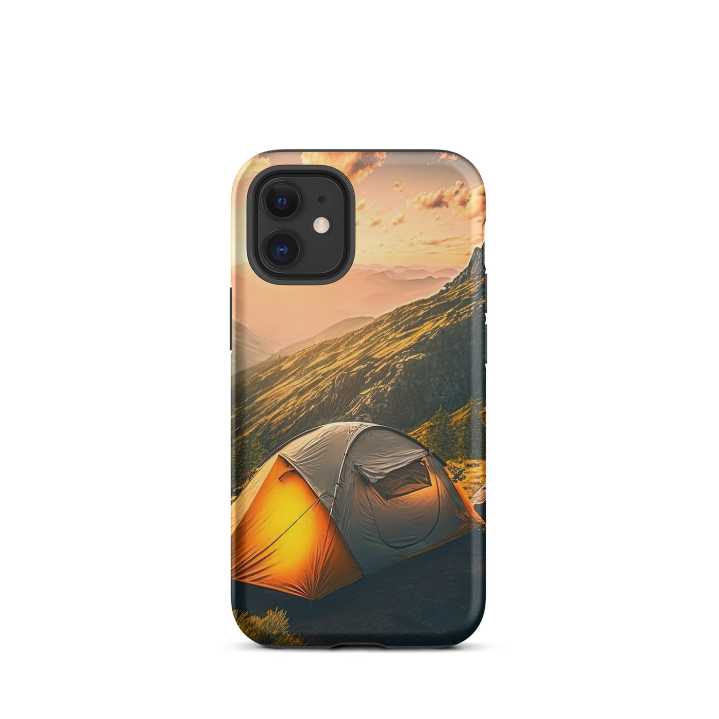 Zelt auf Berg im Sonnenaufgang - Landschafts - iPhone Schutzhülle (robust) camping xxx iPhone 12 mini