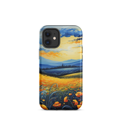 Berglandschaft mit schönen gelben Blumen - Landschaftsmalerei - iPhone Schutzhülle (robust) berge xxx iPhone 12 mini