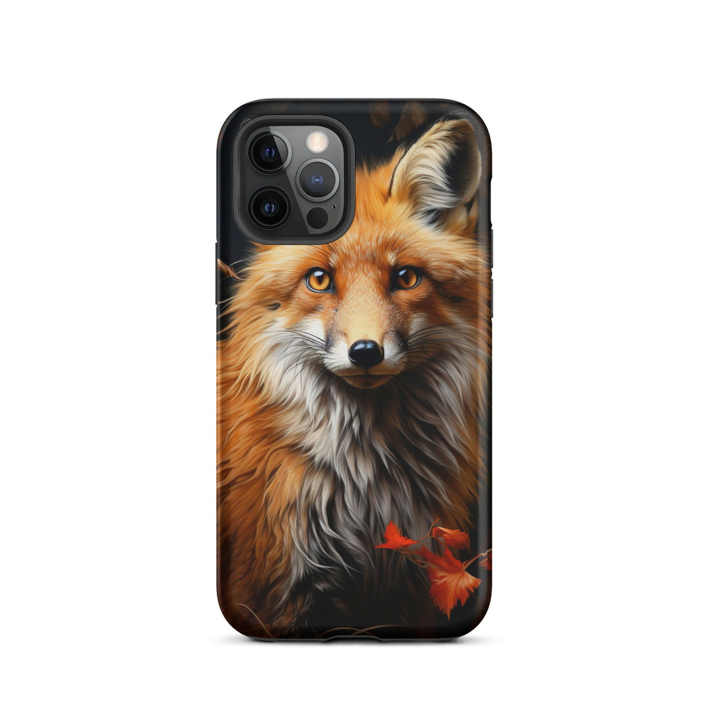 Fuchs Porträt und Herbstblätter - Malerei - iPhone Schutzhülle (robust) camping xxx iPhone 12 Pro