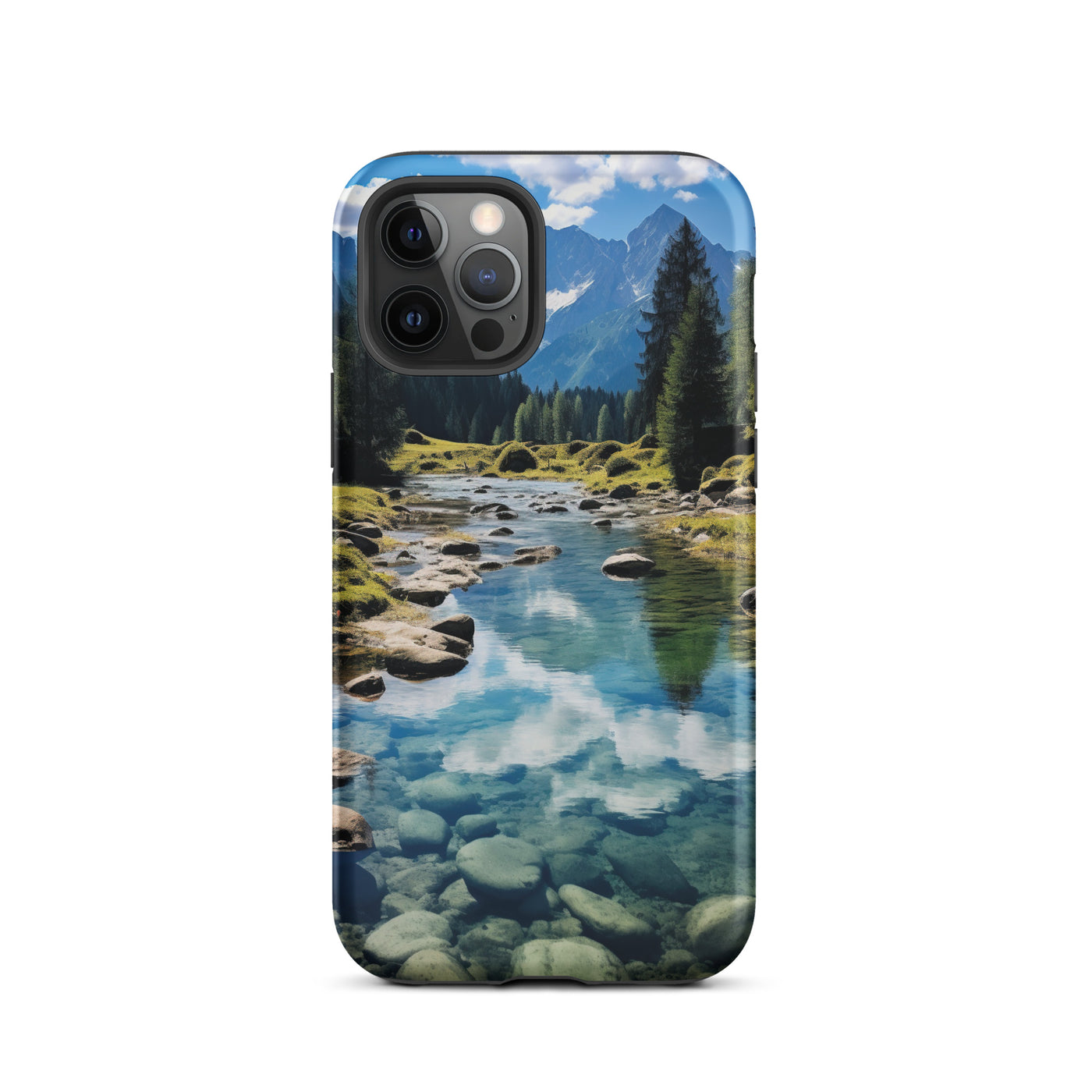 Österreichische Alpen und steiniger Bach - iPhone Schutzhülle (robust) berge xxx iPhone 12 Pro