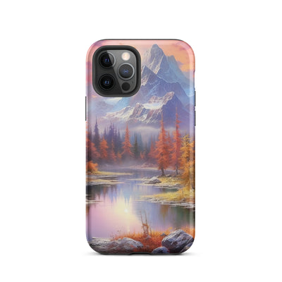 Landschaftsmalerei - Berge, Bäume, Bergsee und Herbstfarben - iPhone Schutzhülle (robust) berge xxx iPhone 12 Pro