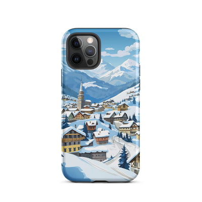 Kitzbühl - Berge und Schnee - Landschaftsmalerei - iPhone Schutzhülle (robust) ski xxx iPhone 12 Pro
