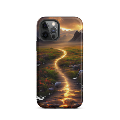 Landschaft mit wilder Atmosphäre - Malerei - iPhone Schutzhülle (robust) berge xxx iPhone 12 Pro