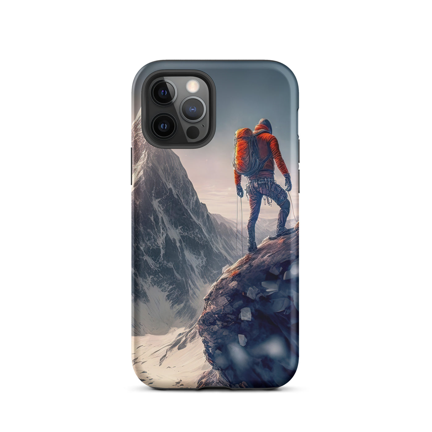 Bergsteiger auf Berg - Epische Malerei - iPhone Schutzhülle (robust) klettern xxx iPhone 12 Pro