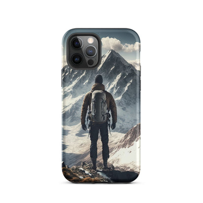 Wanderer auf Berg von hinten - Malerei - iPhone Schutzhülle (robust) berge xxx iPhone 12 Pro