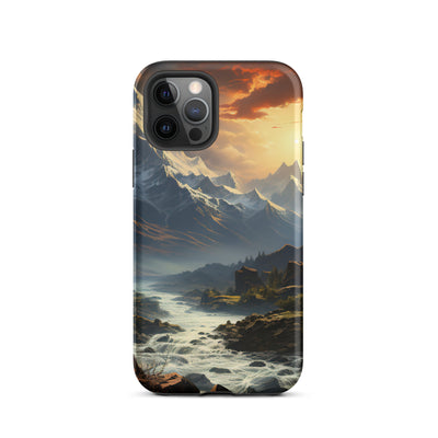 Berge, Sonne, steiniger Bach und Wolken - Epische Stimmung - iPhone Schutzhülle (robust) berge xxx iPhone 12 Pro