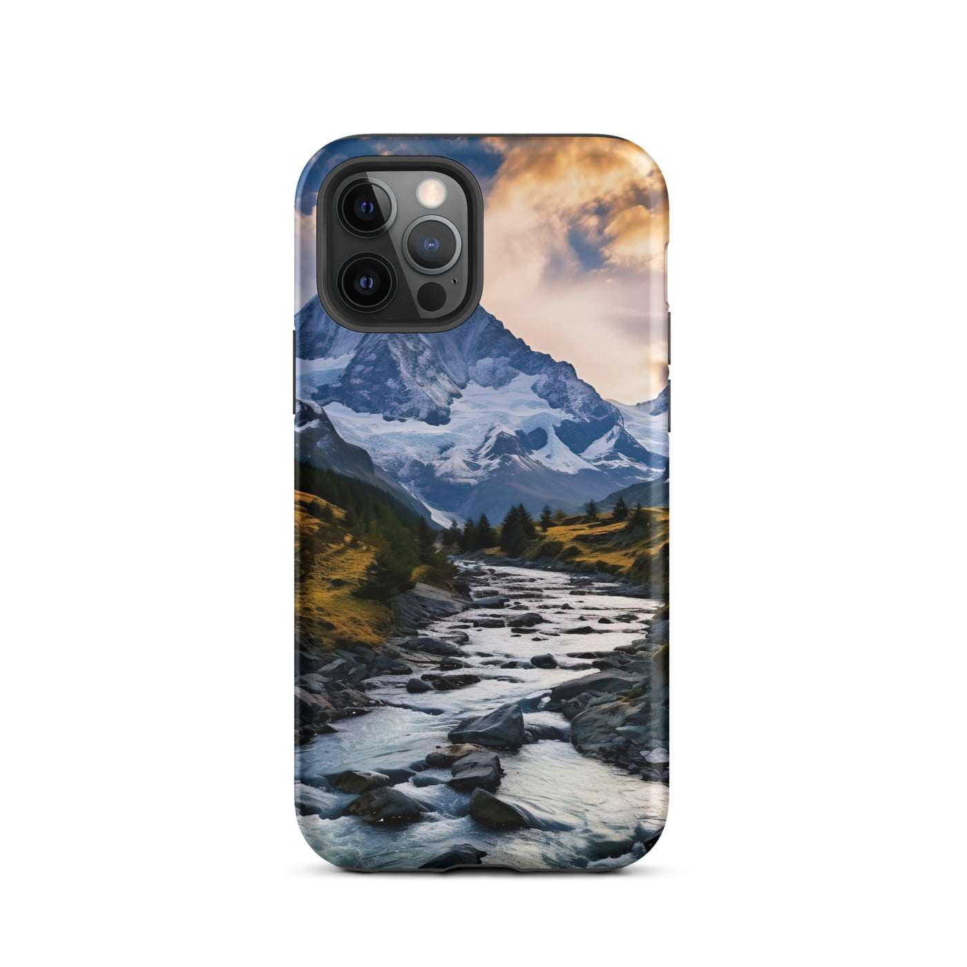 Berge und steiniger Bach - Epische Stimmung - iPhone Schutzhülle (robust) berge xxx iPhone 12 Pro