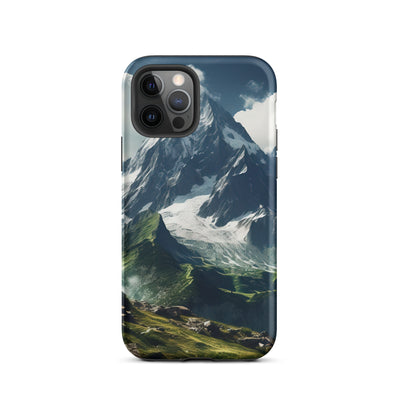 Gigantischer Berg - Landschaftsmalerei - iPhone Schutzhülle (robust) berge xxx iPhone 12 Pro
