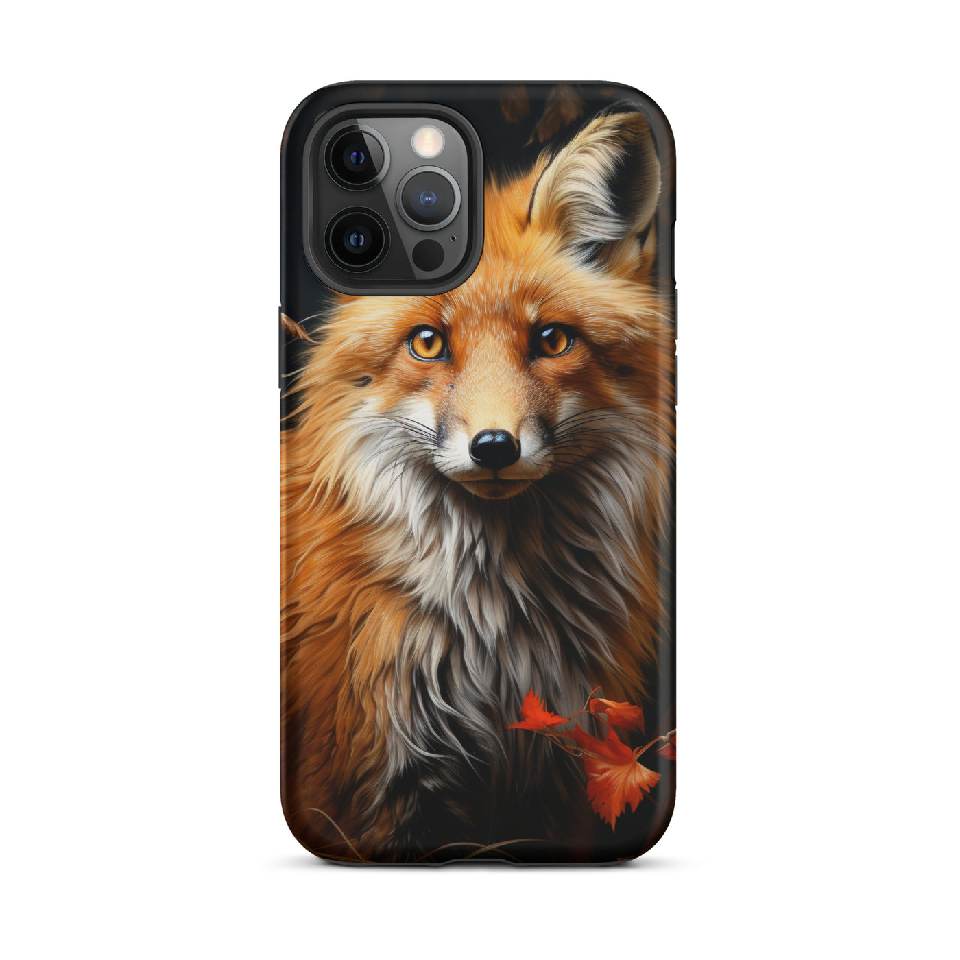 Fuchs Porträt und Herbstblätter - Malerei - iPhone Schutzhülle (robust) camping xxx iPhone 12 Pro Max