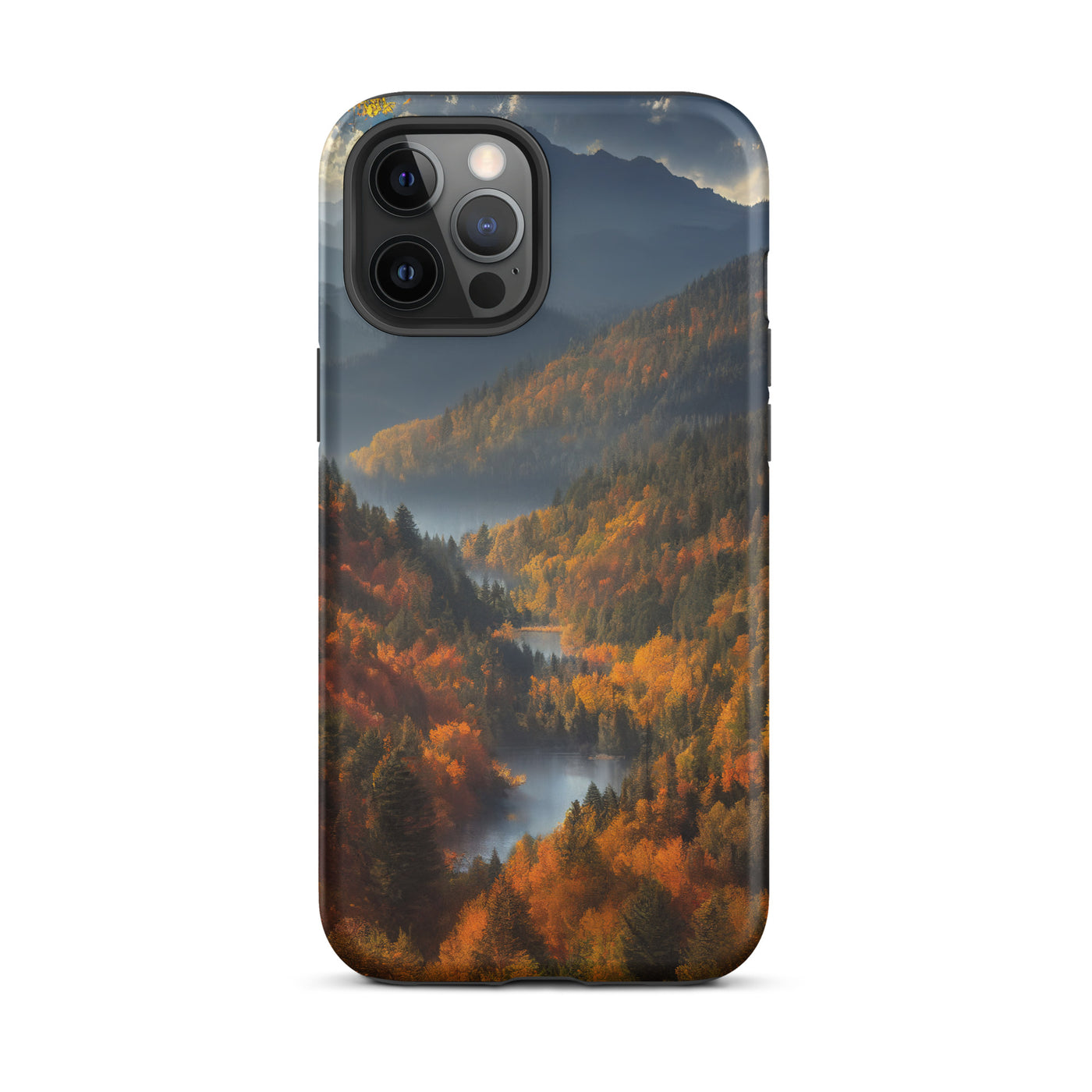 Berge, Wald und Nebel - Malerei - iPhone Schutzhülle (robust) berge xxx iPhone 12 Pro Max