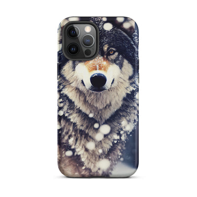 Wolf im Schnee - Episches Foto - iPhone Schutzhülle (robust) camping xxx iPhone 12 Pro Max