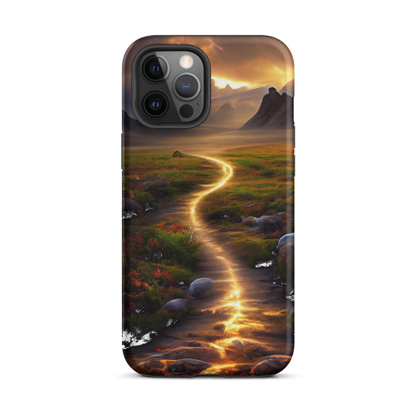 Landschaft mit wilder Atmosphäre - Malerei - iPhone Schutzhülle (robust) berge xxx iPhone 12 Pro Max