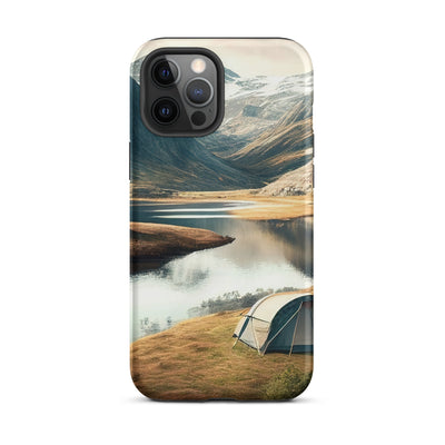 Zelt, Berge und Bergsee - iPhone Schutzhülle (robust) camping xxx iPhone 12 Pro Max