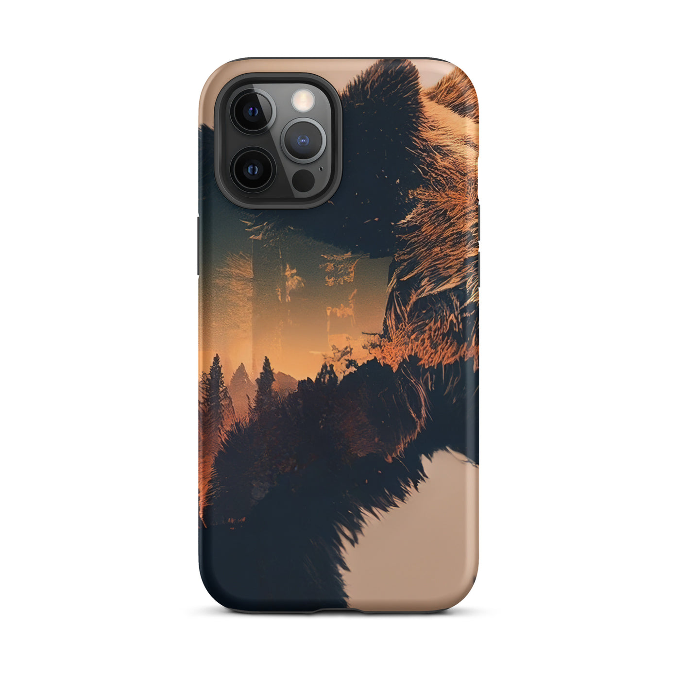 Bär und Bäume Illustration - iPhone Schutzhülle (robust) camping xxx iPhone 12 Pro Max