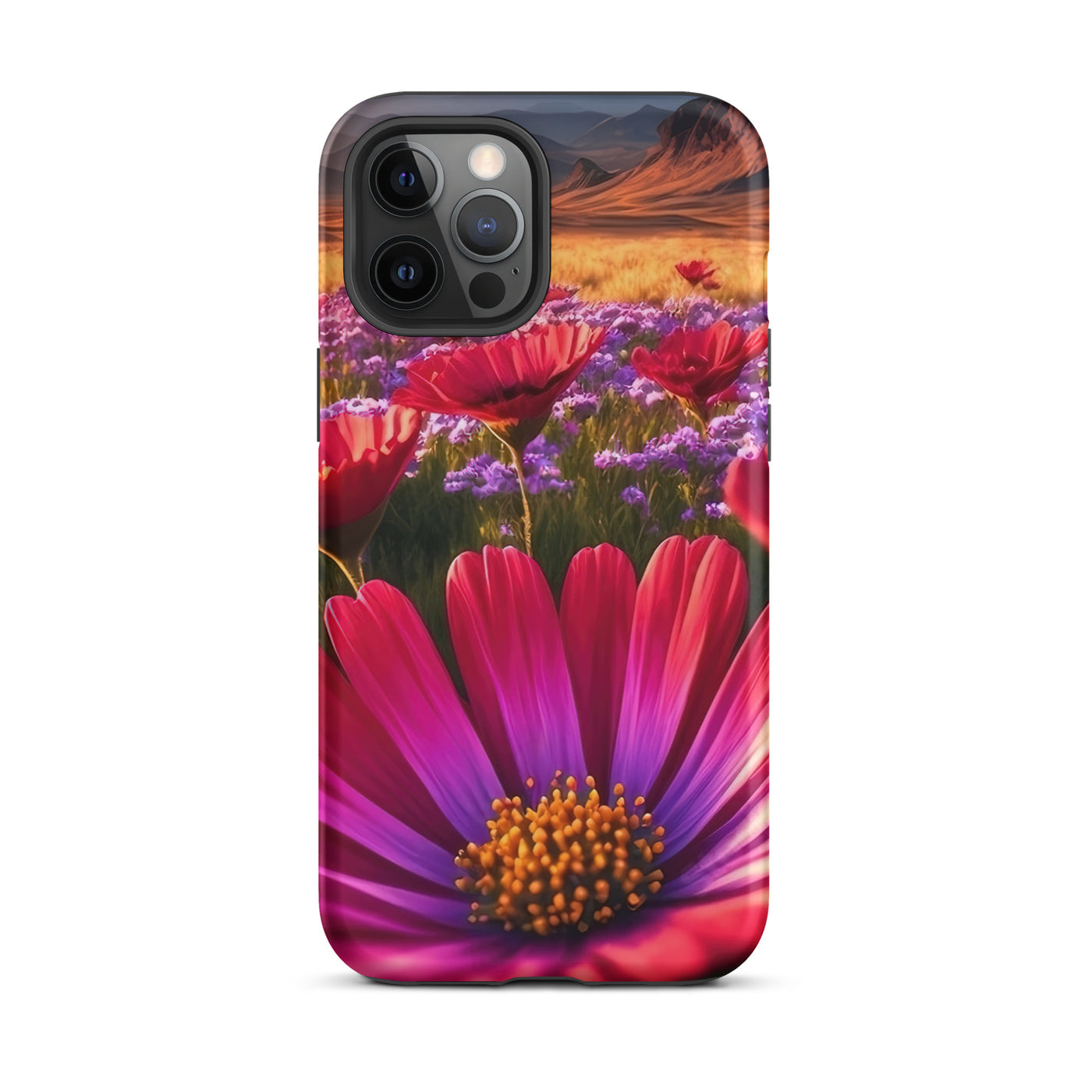 Wünderschöne Blumen und Berge im Hintergrund - iPhone Schutzhülle (robust) berge xxx iPhone 12 Pro Max