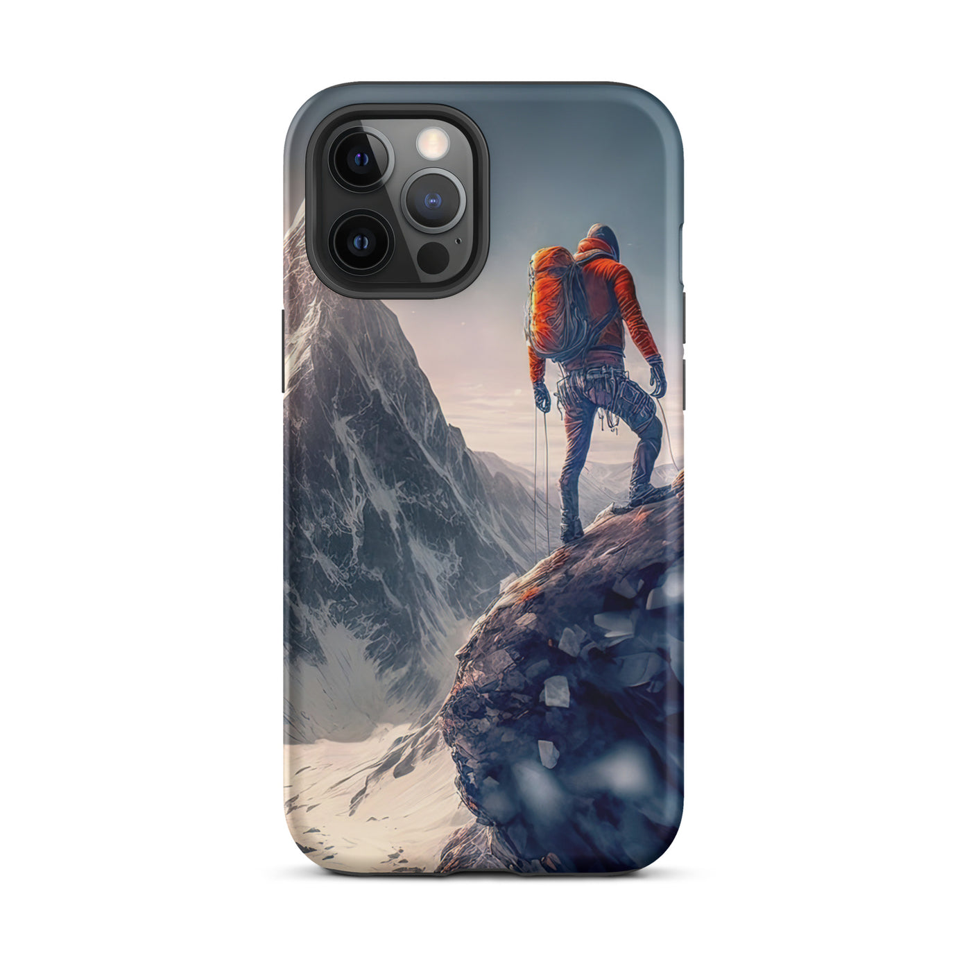 Bergsteiger auf Berg - Epische Malerei - iPhone Schutzhülle (robust) klettern xxx iPhone 12 Pro Max