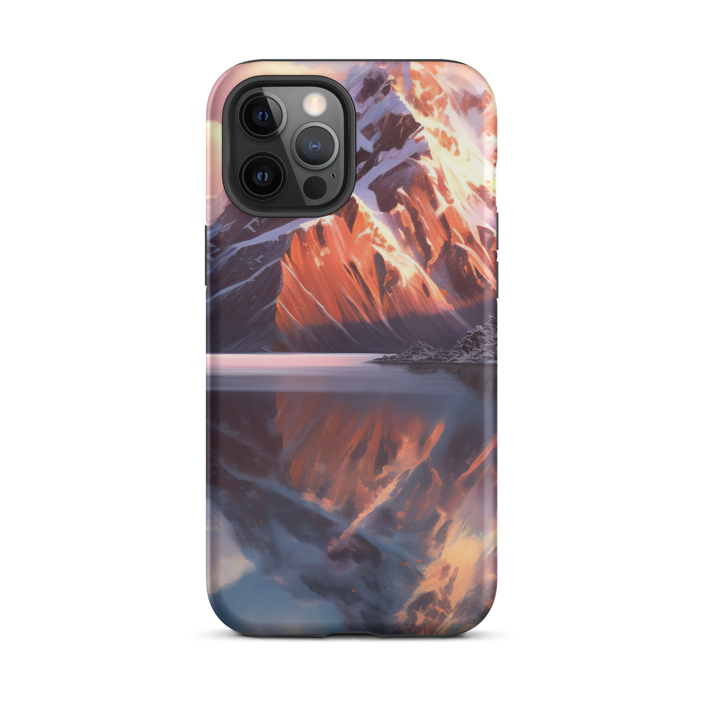 Berg und Bergsee - Landschaftsmalerei - iPhone Schutzhülle (robust) berge xxx iPhone 12 Pro Max