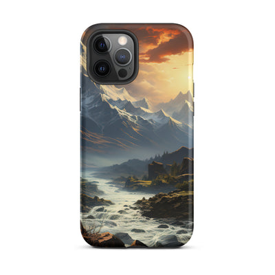 Berge, Sonne, steiniger Bach und Wolken - Epische Stimmung - iPhone Schutzhülle (robust) berge xxx iPhone 12 Pro Max
