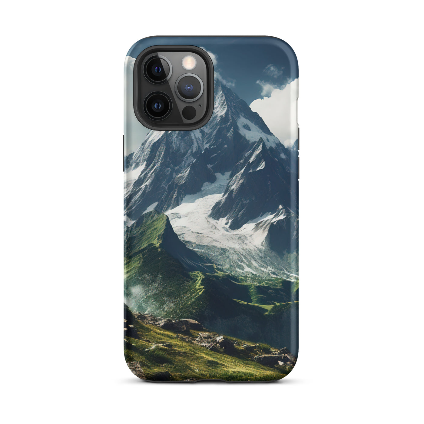 Gigantischer Berg - Landschaftsmalerei - iPhone Schutzhülle (robust) berge xxx iPhone 12 Pro Max