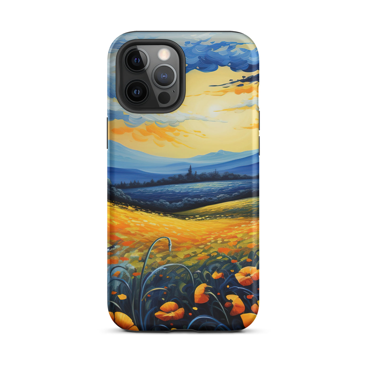 Berglandschaft mit schönen gelben Blumen - Landschaftsmalerei - iPhone Schutzhülle (robust) berge xxx iPhone 12 Pro Max